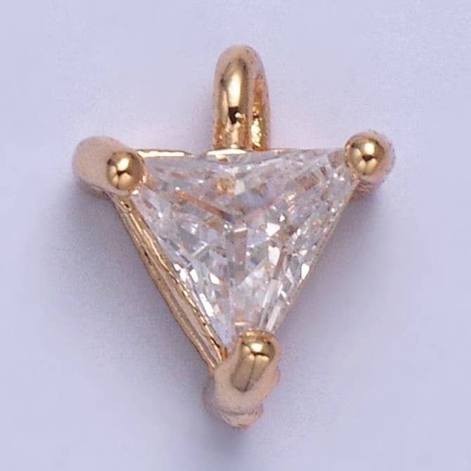 Dainty Triangle Cubic Zirconia CZ Charm For Jewelry Making X-025 for wholesale by Aim Eternal