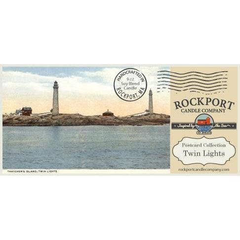 Rockport Candle Company - Wholesale Jar/Filled Candle - Vintage Postcard Candle - Twin Lights1