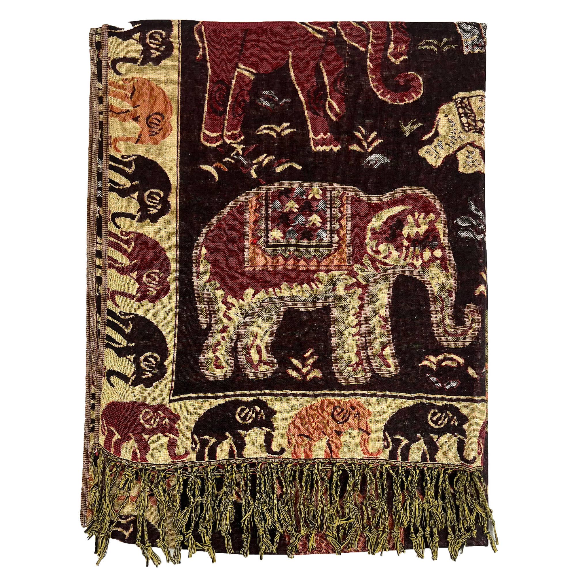 ASSORTED Metallic Pashmina Elephant Pattern GM35 (12PC) for wholesale on Faire4