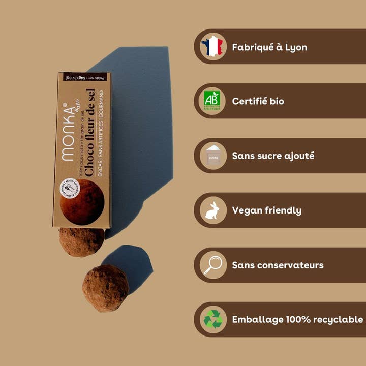 Monday Box - Wholesale Chocolate Covered Sweets - Monka Balls - Choco Fleur de sel x12 boxes