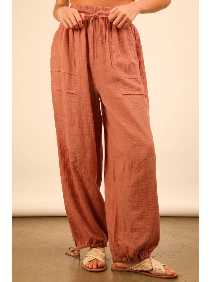 VERY J - Wholesale Pants - Women's - NP70803-Wide Leg Gauze Solid Pants