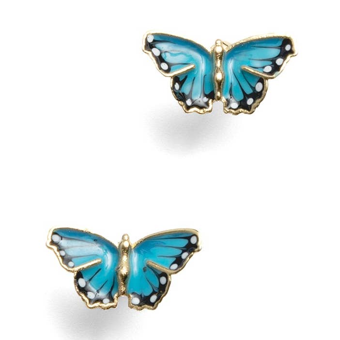 Blue Butterfly Studs for wholesale by Bill Skinner