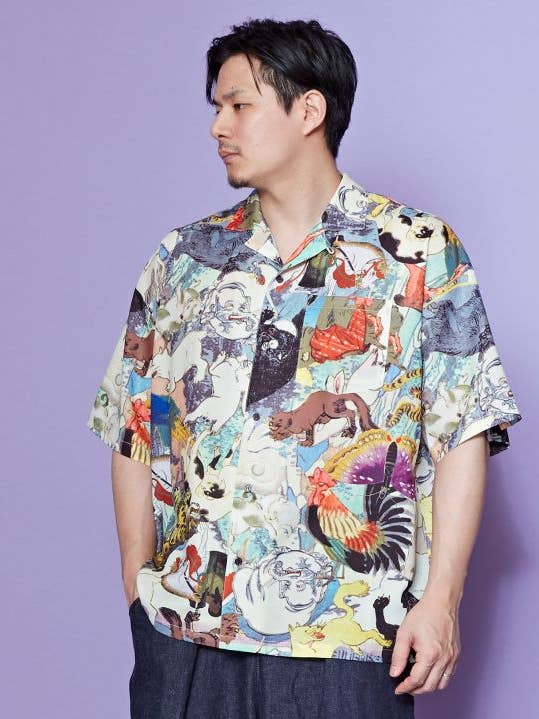 UKIYO-IRO Open Kraag Overhemd voor wholesale door Ametsuchi by Amina Collection