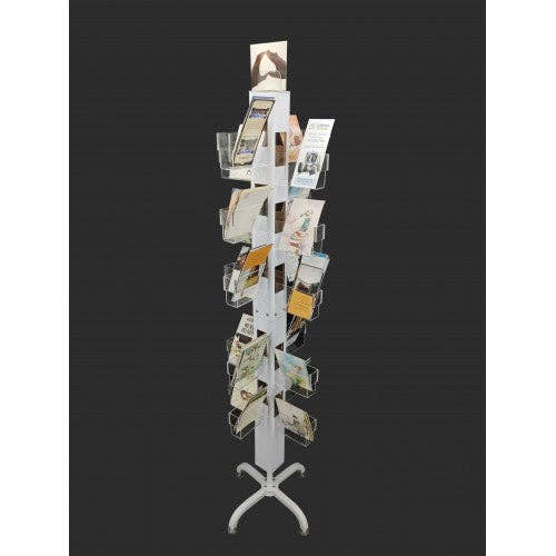 FIXTUREDISPLAYS - Wholesale Retailer Display - Paper & Novelty - Clear Acrylic Plexiglass 40 Pocket Greeting Card Rack DVD CD Book 6.25x8.5"100246