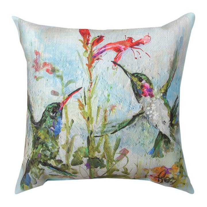 Two Hummingbirds -Rp-18 Pillow 100 for wholesale by Manual Woodworkers and Weavers, Inc.