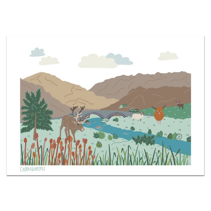 Cairngorms Wildlife Print for wholesale by Victoria Rose Ball