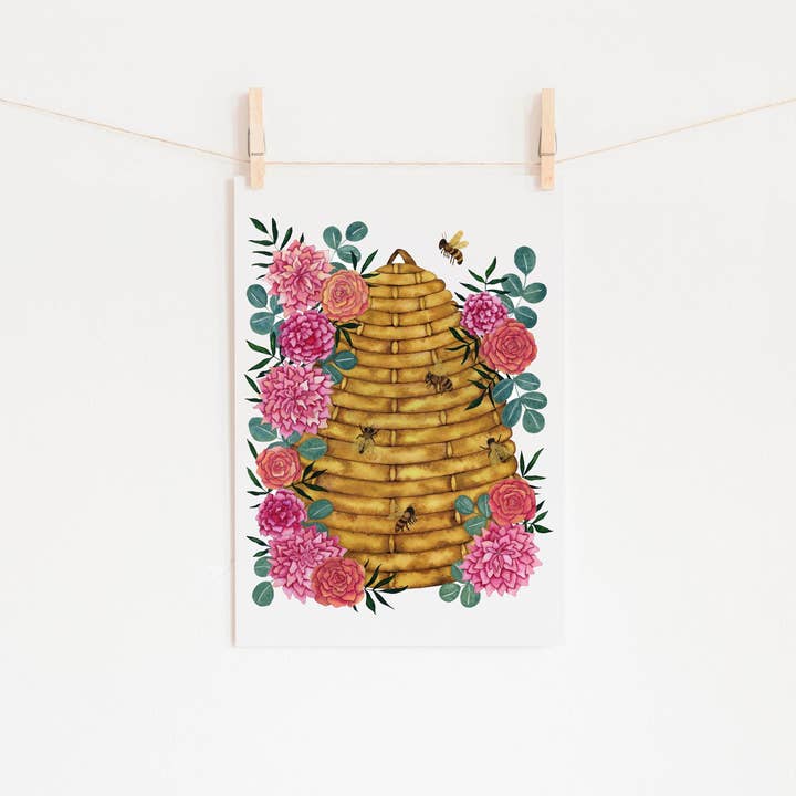 Bee Hive Or Bee Skep Bee Painting for wholesale by Candace Fincher
