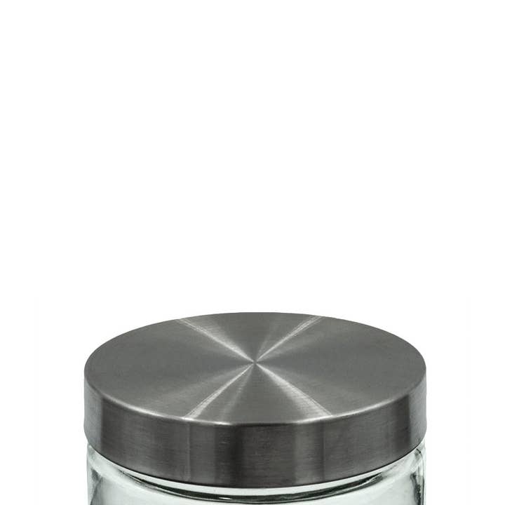 Boîte en verre KITCHEN BASICS avec couvercle pivotant en acier inoxydable 800 ml/27 oz pour la vente par Port-Style Enterprises Inc.