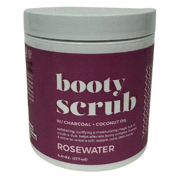 St. Louis Wholesale LLC - Wholesale Body Scrub/Exfoliant - 6OZ Rosewater Booty Scrub - With Charcoal and Coconut Oil