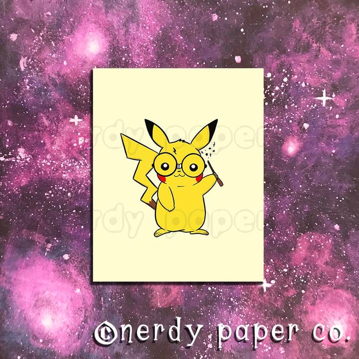 PIKAPOTTER | Handgetekende tovenaarskunst | Kunstdruk- AP007 voor wholesale door NERDY PAPER CO.