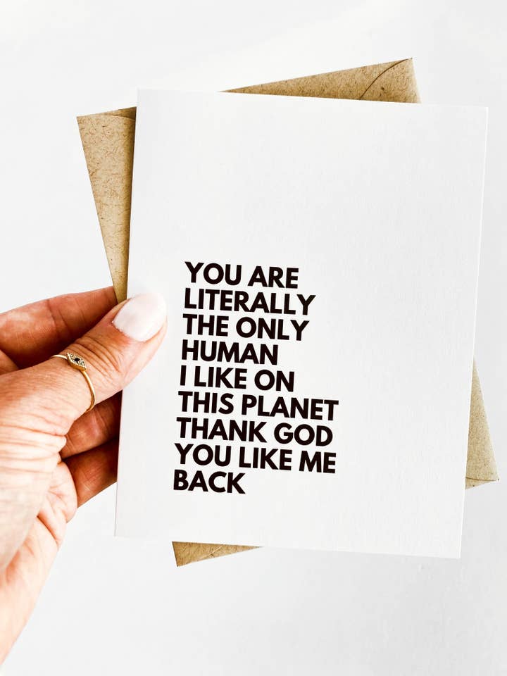 Funny Anniversary Card You Are the Only Human I Like Card for wholesale by Five Dot Post