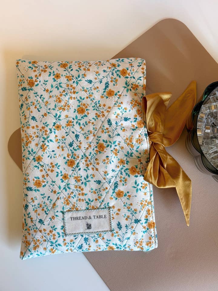 Quilted Bow Book Sleeve for wholesale by Thread & Table