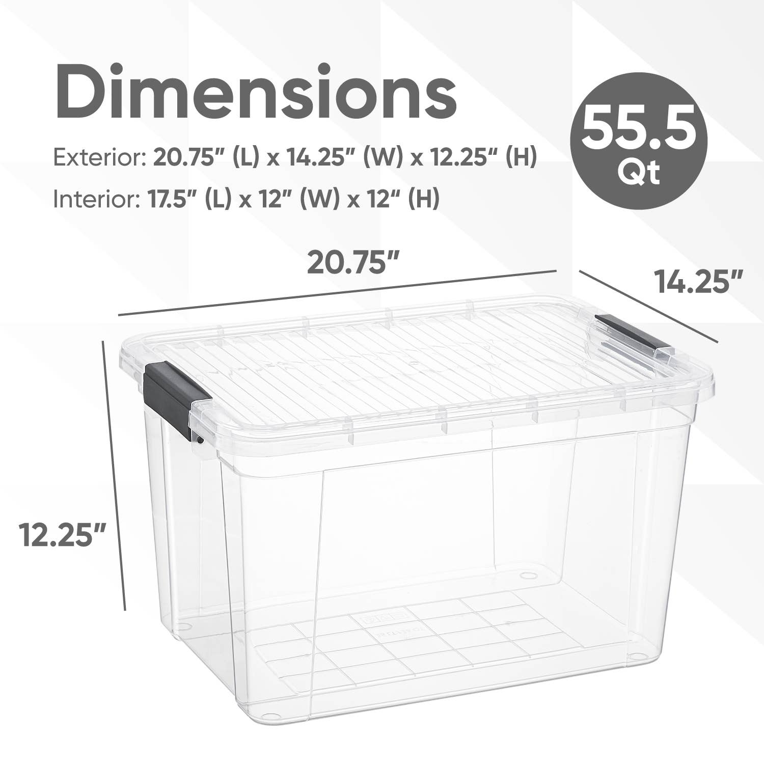 Superio Brand - Wholesale Storage Bin - Superio Clear Closet Storage Organizing Container, 46 Liter1