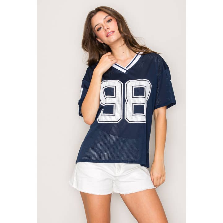 Maillot de football surdimensionné avec impression 98 pour la vente par Popular 21