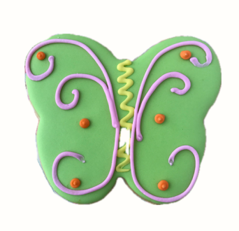 The Frosted Baker - Wholesale Cookie - Butterfly Lime Round Wings0