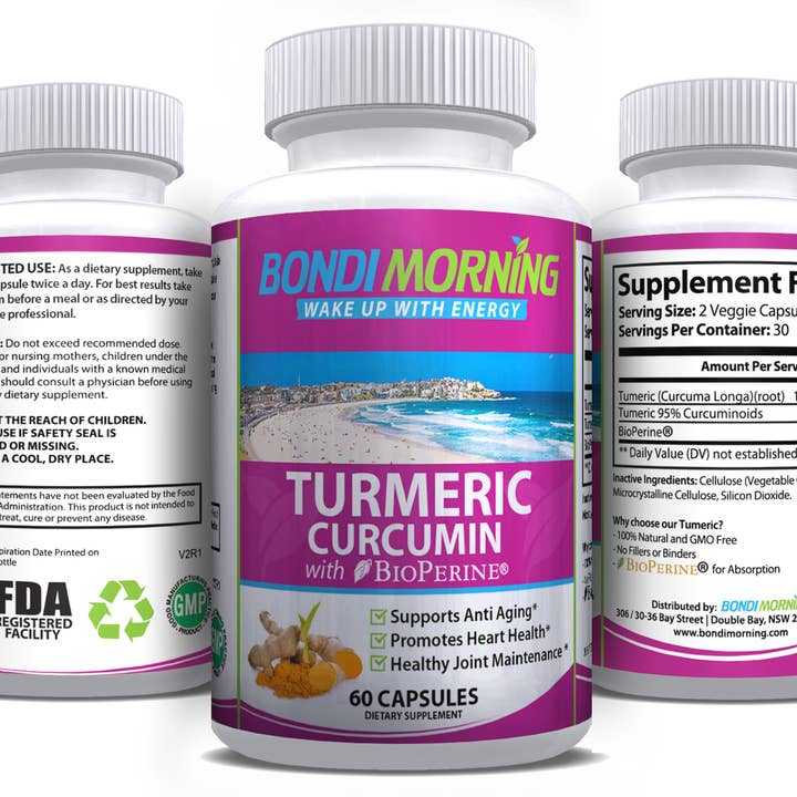 Bondi Morning - Wholesale Oral supplement/vitamin - Turmeric Curcumin With Bioperine, 60 Capsules3