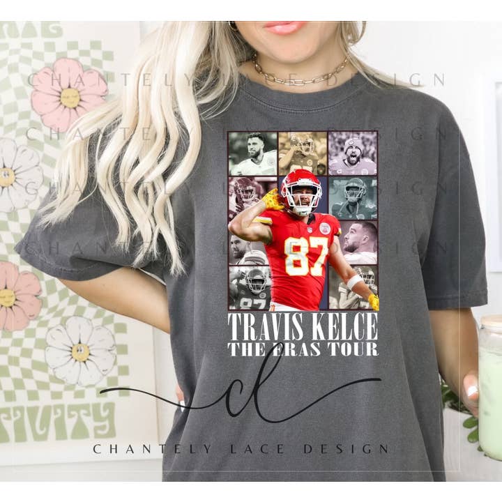 Travis Kelce Taylor Swift frisst die Komfortfarben der KC Chiefs für den Großhandel von Chantely Lace