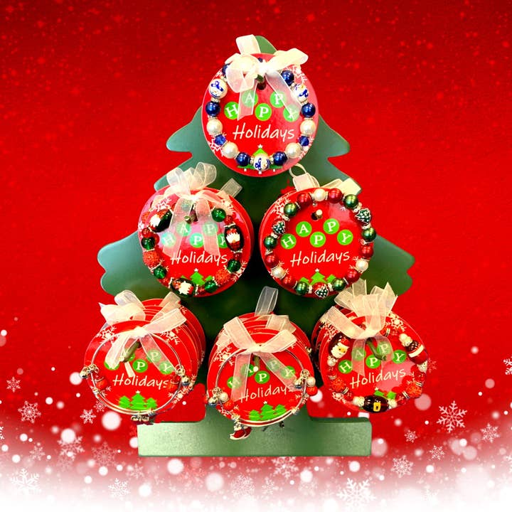 Bracelets de Noël délicats, présentoir de comptoir, vacances pour la vente par Fiona Accessories