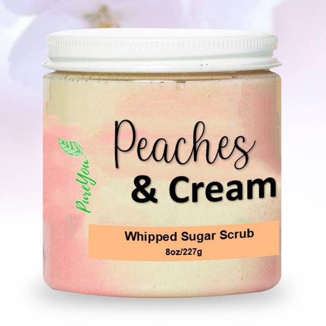 Persikor och grädde vispad socker scrub för wholesale av PureYou handmade