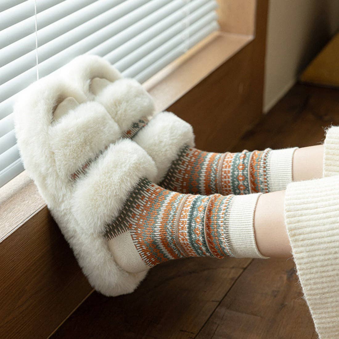 Funkyrel® Atzbranding Limited - Vente Chaussettes – femme - Chaussettes d'automne-hiver à motif géométrique7