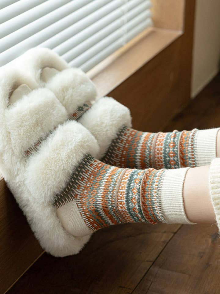 Funkyrel® Atzbranding Limited - Vente Chaussettes – femme - Chaussettes d'automne-hiver à motif géométrique7