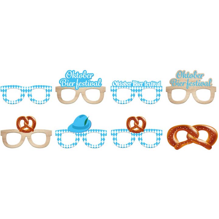 Folat - Wholesale Party Favor - 8 x Oktoberfest Card Glasses