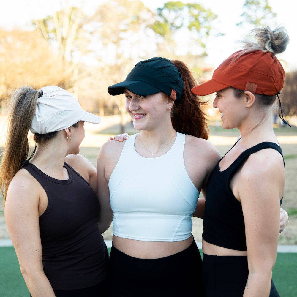 Headbands of Hope | One Purchased One Donated - Venta al por mayor Gorra para llevar con coleta - Mujer - Gorra de correr con coleta alta ajustable - Naranja8