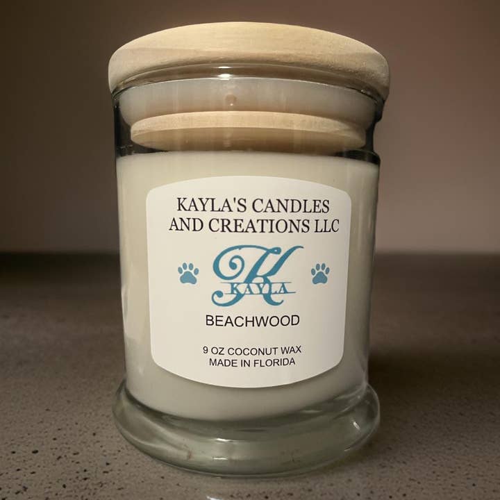 Beachwood Candle for wholesale by Kayla’s Candles and Creations