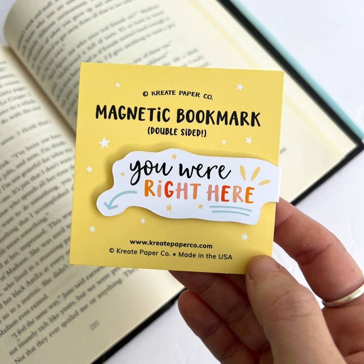Kreate Paper Co. - Wholesale Bookmark - Magnetic Bookmark You Were Here, Stocking Stuffer Book Gifts