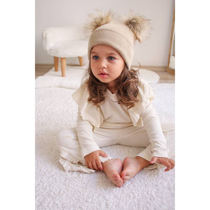 Himmelberg Baby - Wholesale Beanie – Kids - Beige Pom Pom Baby/Kid's Beanie, Newborn to 8 Years, Unisex15