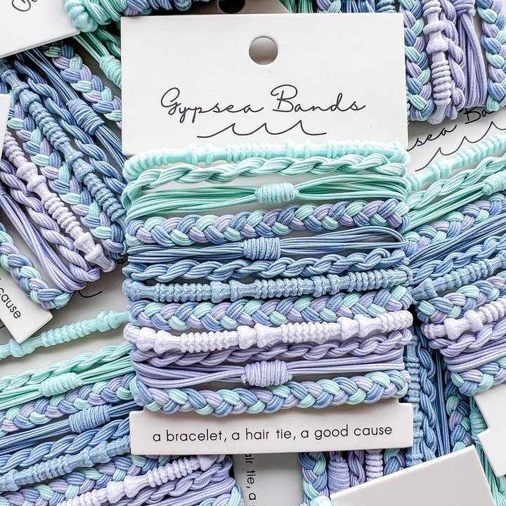 Del Mar Hair Tie Bracelets (Pre-pack of 10 cards) for wholesale by Gypsea Bands