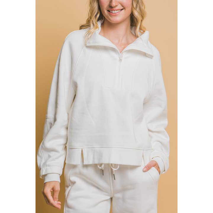 Half Zip Sweatshirt With Funnel Neck for wholesale by Apolline