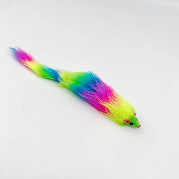 Cheerhunting - Wholesale Pet Toy - Cat/Dog - Moo - Rainbow Furry Mouse Toy3