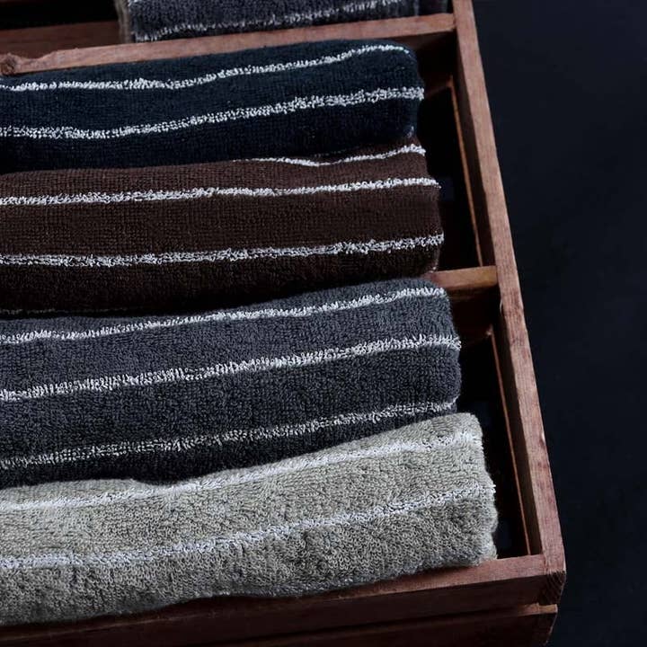 REALJAPANPROJECT - Wholesale Bath towel - Murakami Pile WA-SHI Stripe Towel Imabari 4 Colors4