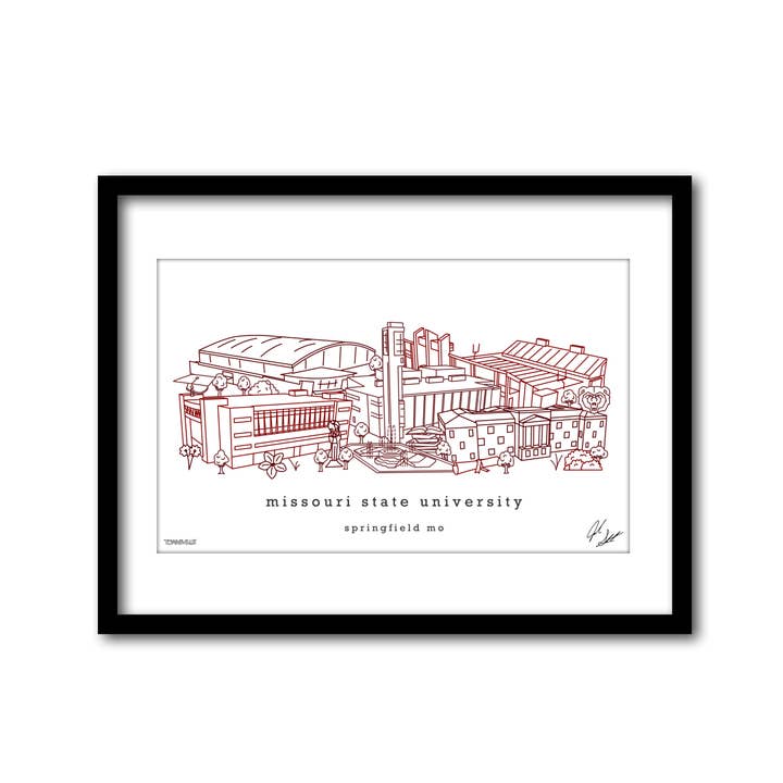 Missouri State University Minimalist Wall Decor Missouri Art for wholesale by Townsville Art
