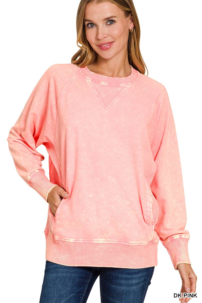 Vanilla Monkey - Venta al por mayor Sudadera - Mujer - Jersey de felpa francesa lavada con ácido con bolsillos2