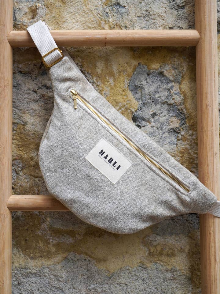 Olga Beige banana bag for wholesale by Marli