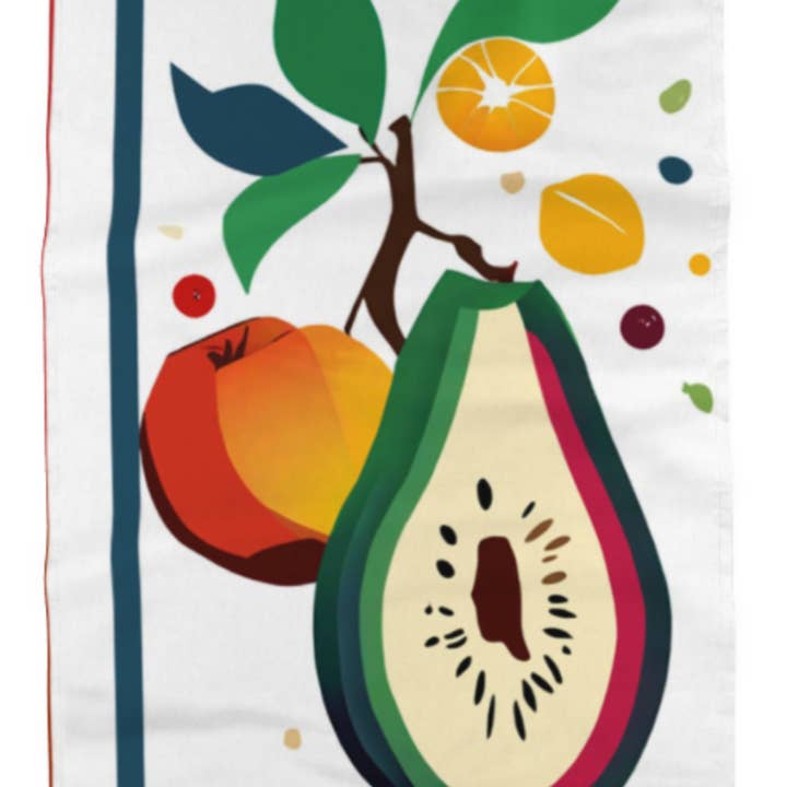 Flour Sack Tea Towel: Pear for wholesale by EPOCH at home