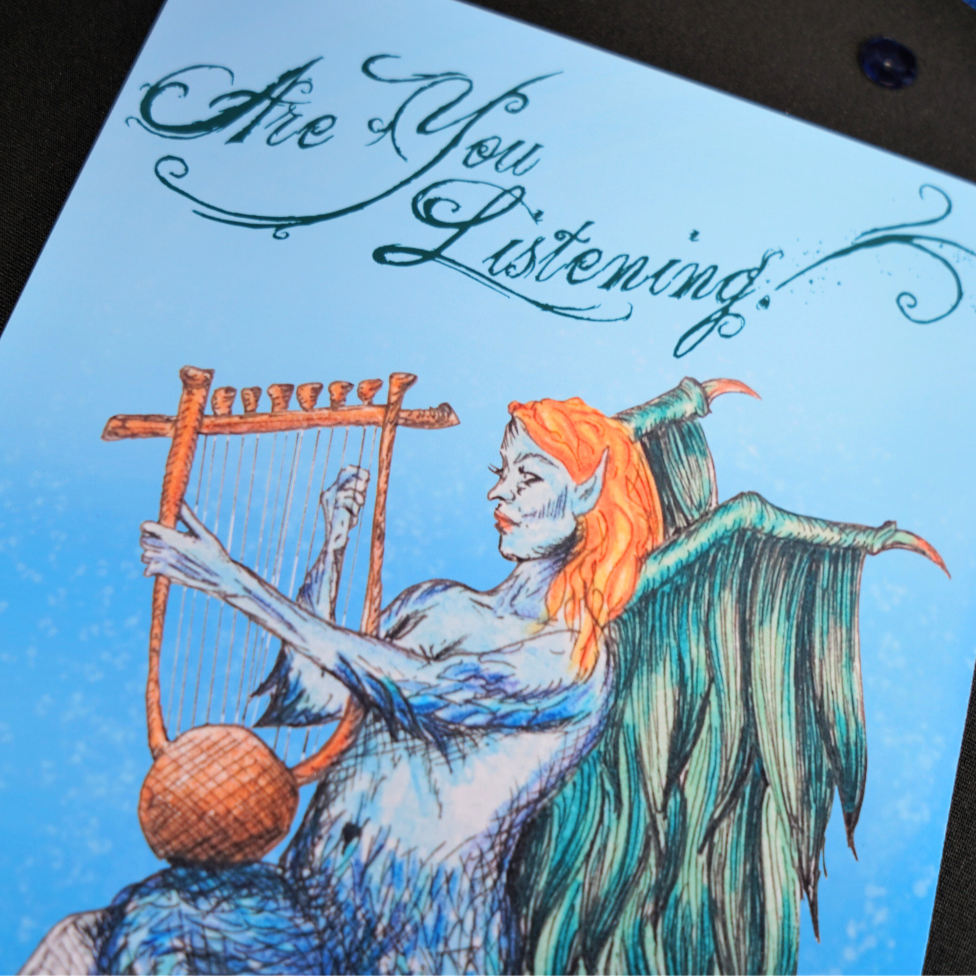 Hannah Kate Makes - Wholesale Art Print - Are You Listening? Art Print - Siren Harpy Greek Mythology3