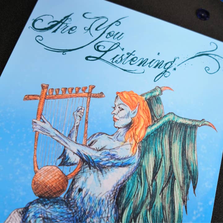 Hannah Kate Makes - Wholesale Art Print - Are You Listening? Art Print - Siren Harpy Greek Mythology3