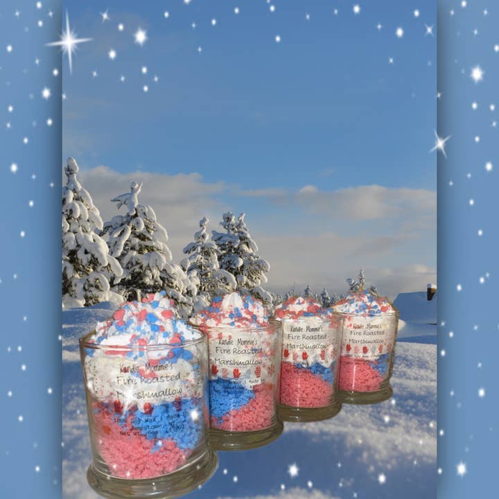 6oz. Fire Roasted Marshmallow Christmas Scented Candle for wholesale by Kandle Mommie's