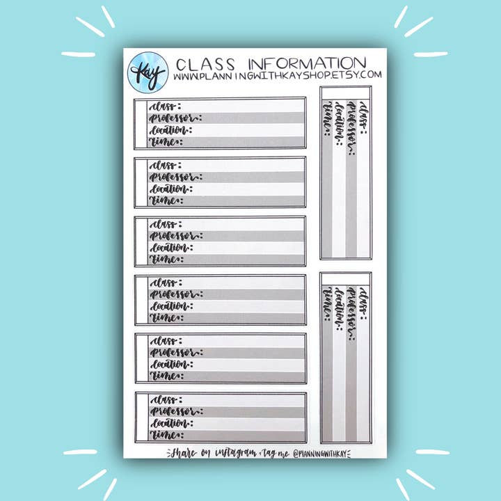 Klasinformatie voor wholesale door Planning With Kay