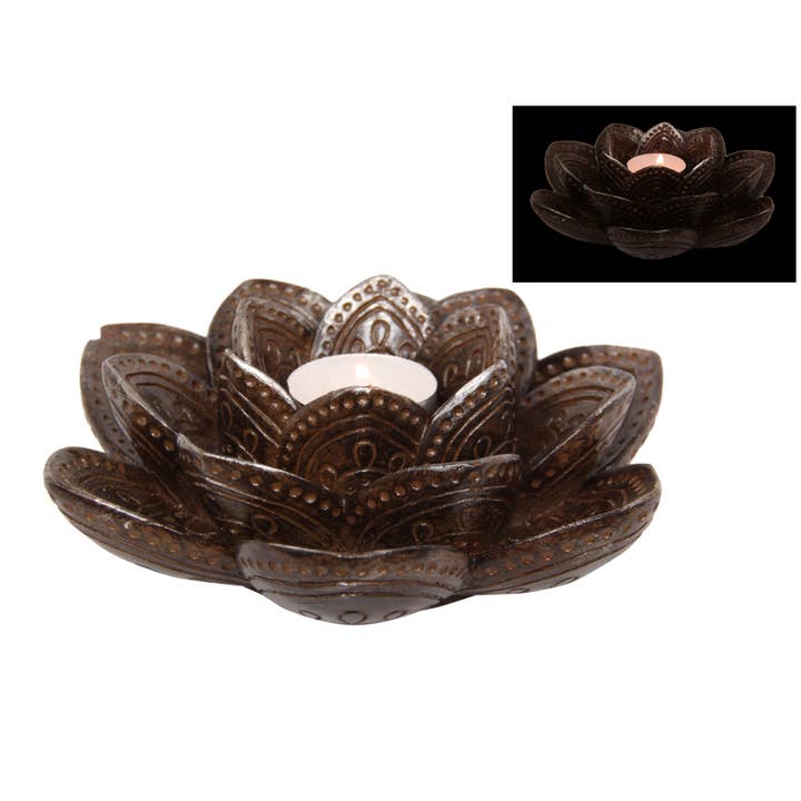 Cubby House by Malmar - Wholesale Candle holder - 17cm Lotus Candle/Incense Holder