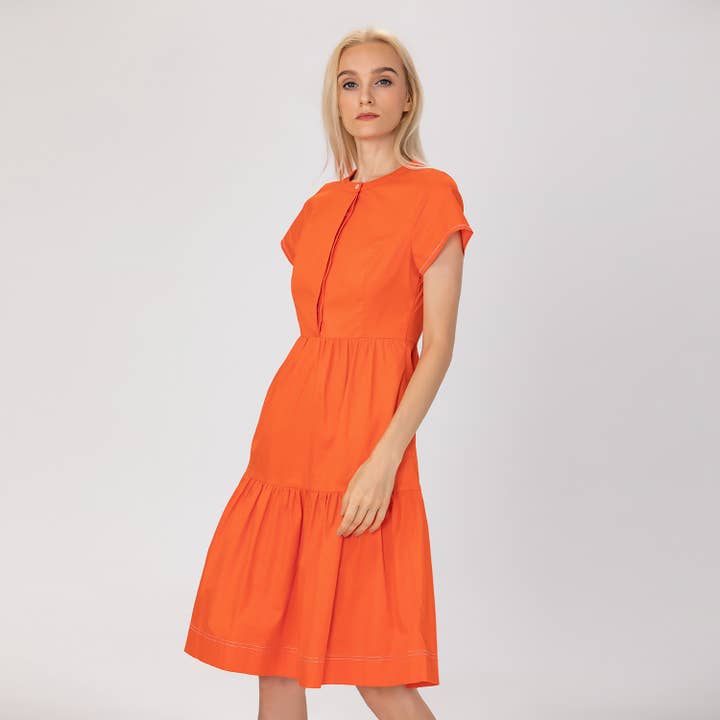 Smart and Joy - Vendita all'ingrosso Vestito - Donna - Abito camicia aderente e svasato in cotone2