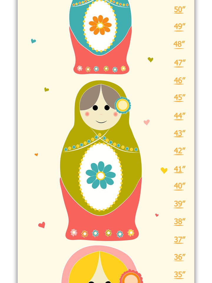 Gepersonaliseerde groeigrafiek van Nesting Dolls voor wholesale door Finny and Zook