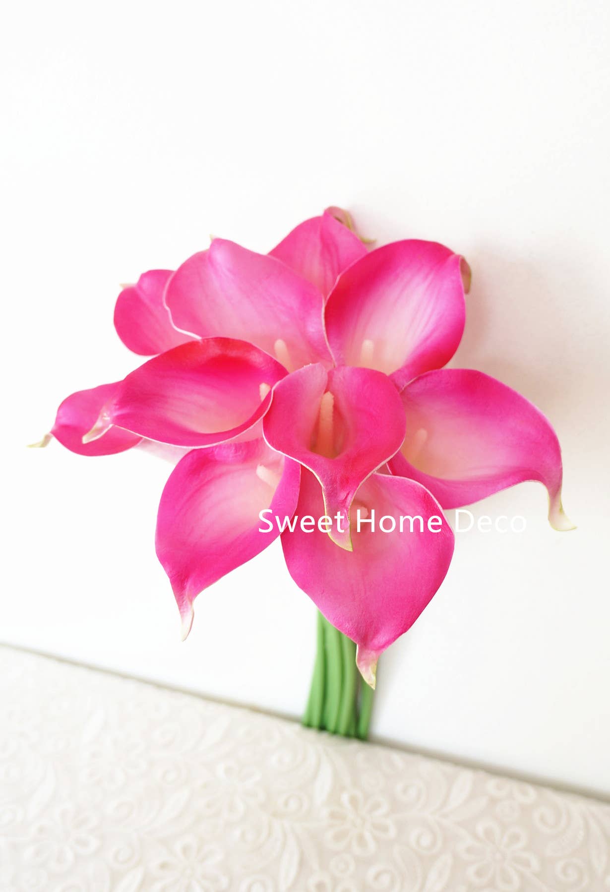 Sweet Home Deco - Wholesale Artificial Flowers - Latex Real Touch Calla Lilies Home Wedding Flowers Set of 1013