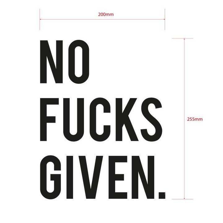 Pikkii – wholesale Wall decal/stickers – NO F*CKS GIVEN - Vinyl Decal | Wall Art Mirror Sticker Kit3