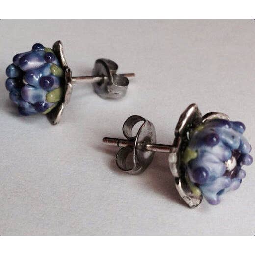 Lavender Beads - Wholesale Stud/Post Earrings - Lavender Bud Studs Handcrafted Glass, Silver Post Earrings2