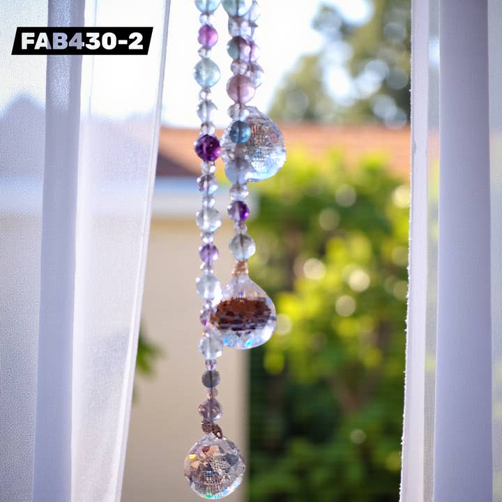 Funky Aura Boutique - Wholesale Suncatcher - FAB Triple Prism Beaded Suncatchers - 4 Options!5