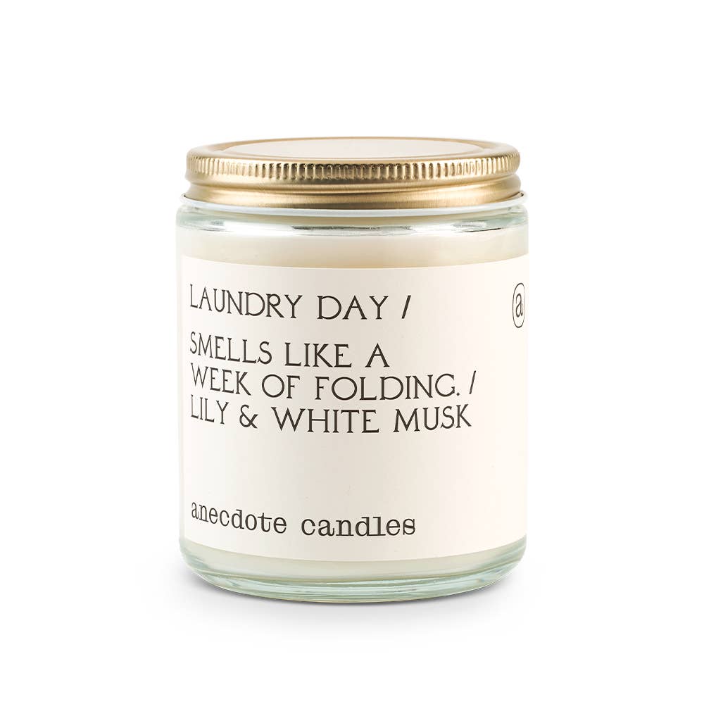 Anecdote Candles – Vela em jarro/copo por atacado – Vela Dia da Lavandaria (Lily & White Musk)